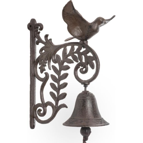 Moritz Campanello Della Porta Campana Uccello Vola Natura Campana Da Muro Decorazione Giardino Ghisa Rustico Antico Design Stile Retro Campana-image