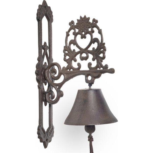 Moritz Campanello Porta Cuore Con Rosetta Decorativa Campana Da Muro Decorazione Giardino Ghisa Rustico Antico Design Stile Campana Retrò-image