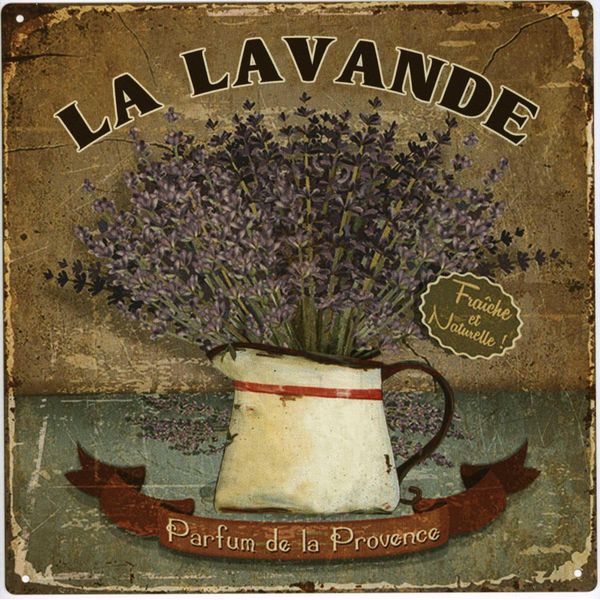 Moritz Segno Decorativo Di Latta Lavande Parfume Lavanda Fiore Di Metallo Segno Retro Vintage Per Decorazione Decorazione Da Parete-image
