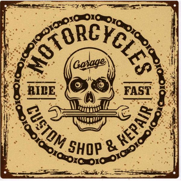 Moritz Cartello Decorativo In Latta Officina Moto Cartello In Metallo Design Retrò Vintage Per Decorazione Decorazione Murale-image