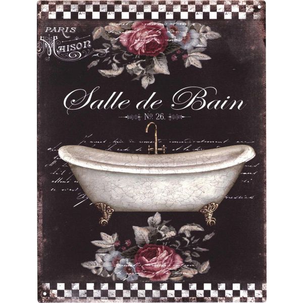 Moritz Deko Segno Di Latta Salle De Bain Vasca Da Bagno Bagno Metallo Segno Retrò Design Vintage Per La Decorazione Decorazione Della Parete-image