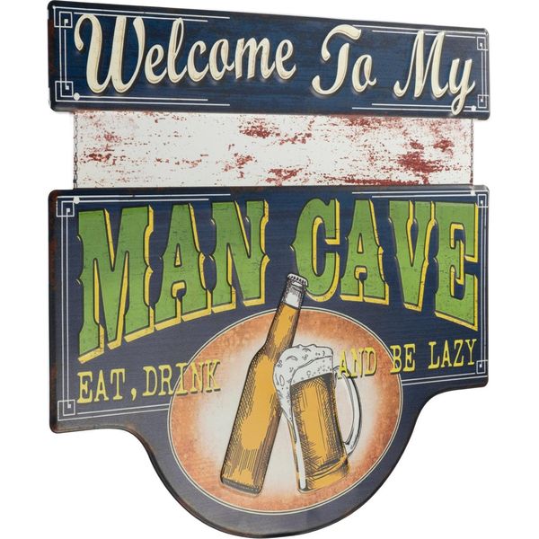 Cartello Di Latta Moritz Welcome Man Cave Birra Da Bere 50 X 46 Vintage Retro Nostalgia Decorazione In Metallo-image