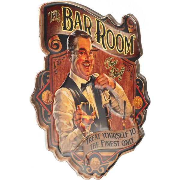 Moritz Insegna Di Latta Bar Room Whiskey Cognac 46 X 53 Vintage Retrò Nostalgia Decorazione In Metallo-image