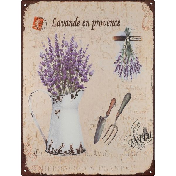 Insegna Di Latta Moritz 25 X 33 Cm Lavande En Provence Lavanda Insegna Decorativa In Metallo Retro Vintage Detti Divertenti-image