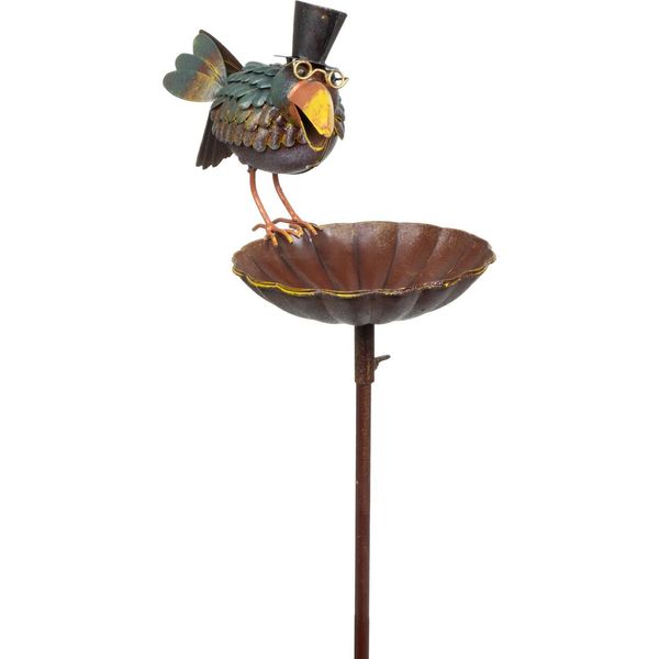 Tassello Da Giardino Moritz Corvo In Metallo Con Cappello A Cilindro 17 X 28 X 129 Cm Decorazione Giardino Figura Animale Decorazione-image