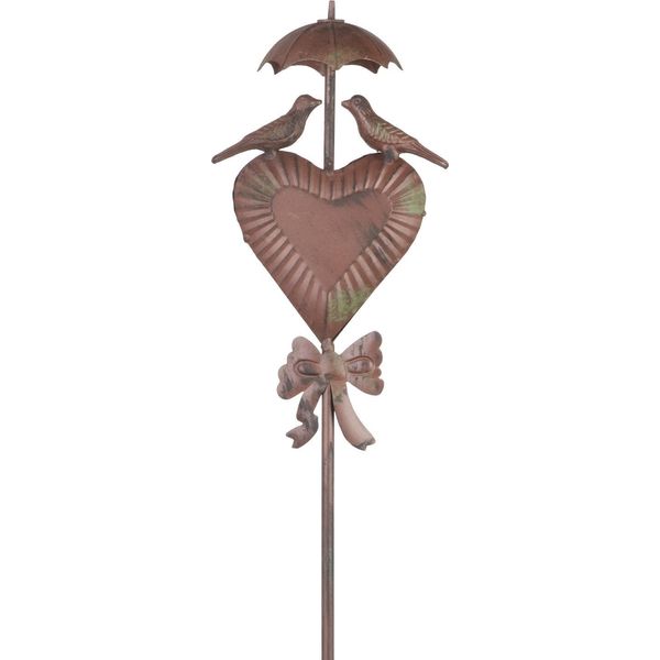 Tassello Da Giardino Moritz Cuore In Metallo Con Coppia Di Uccelli 9 X 16 X 94 Cm Tassello Da Giardino Decorazione Giardino Figura Animale Decorazione-image