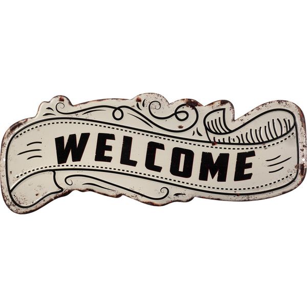 Cartello Di Latta Moritz 50 X 20 Cm Welcome Home Home Welcome Decorazione In Metallo Cartello Retro Vintage Detti Divertenti-image