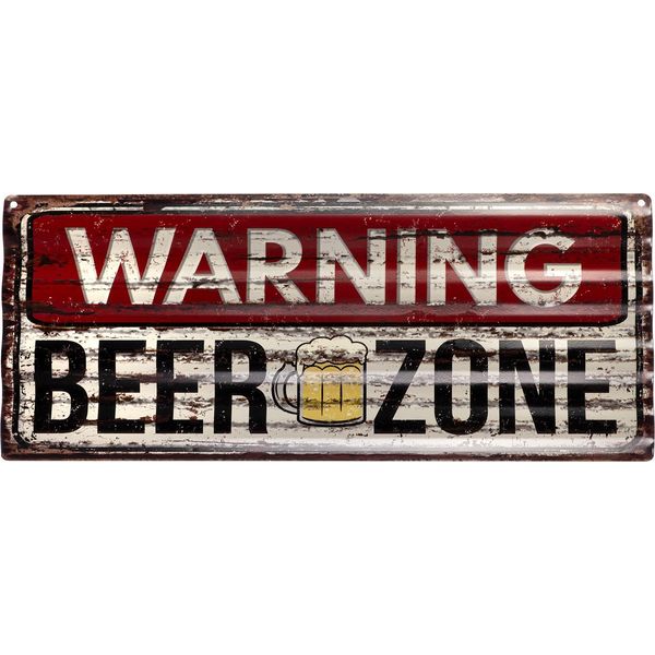 Cartello In Latta Moritz 59 X 24 Cm Warning Beer Zone Birra Bar Pub Decorazione Cartello In Metallo Retro Vintage Detti Divertenti-image