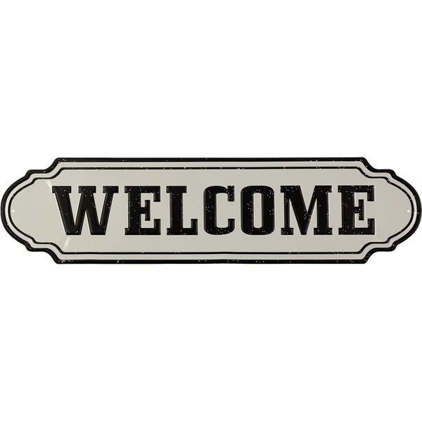 Cartello Di Latta Moritz 81 X 20 Cm Home Welcome Welcome Home Decorazione In Metallo Cartello Retro Vintage Detti Divertenti-image