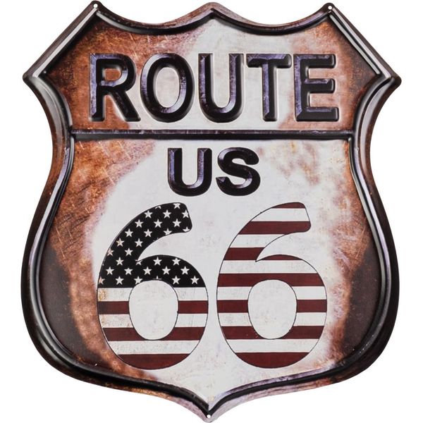 Cartello Di Latta Moritz 45 X 50 Cm Route 66 Us Road Sign Flag Deco Metal Sign Retro Vintage Retro Sayings Funny-image