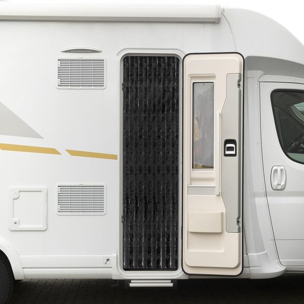 Tenda In Pile Moritz In Ciniglia 56 X 185 Cm Tenda Per Porta Nera Come Zanzariera Per Campeggio Caravan-image