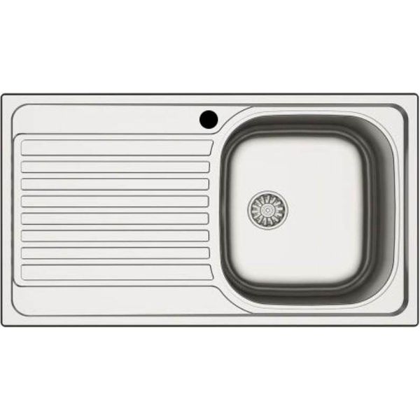 Lavello Incasso Cucina Acciaio 86X50 Cm Una Vasca E Gocciolatoio Sinistro MP861VSX-image