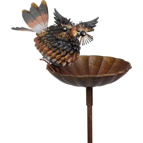 Moritz Bagno Per Uccelli Giardino Gufo Pazzo 24 X 122 X 16 Cm Tappo Da Giardino Decorazione Giardino Figura Animale Decorazione-image