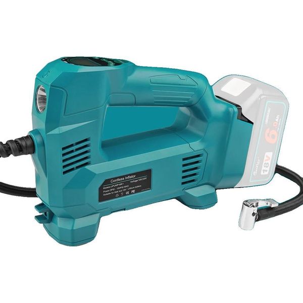 Compressore D'aria, Gonfiaggio Rapido, Luce Led Incorporata, Per Batteria Makita-image