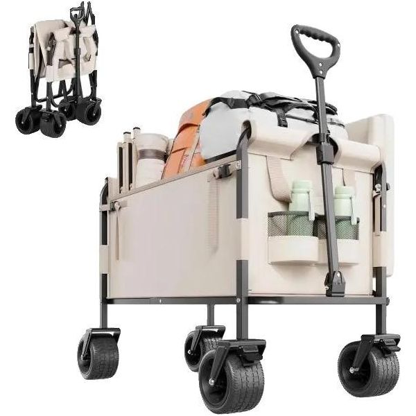 Carrello Pieghevole, Portata 250 Kg, 97 X 58 X 67 Cm, Peso 13,5 Kg, Dimensioni Interne 75,5 X 41 X 30 Cm, Altezza Maniglia Regolabile 117 Cm-image