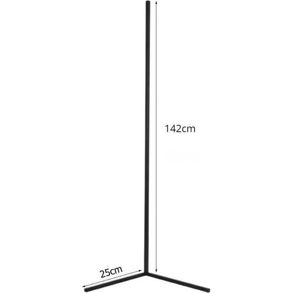 Lampada Da Terra, Design Moderno, Efficienza Energetica, 142 Cm Nero, Luce Calda-image