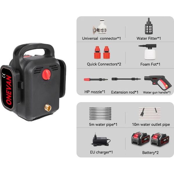 Idropulitrice Elettrica, 3500W, Design Cordless, Set Di 2 Batterie-image