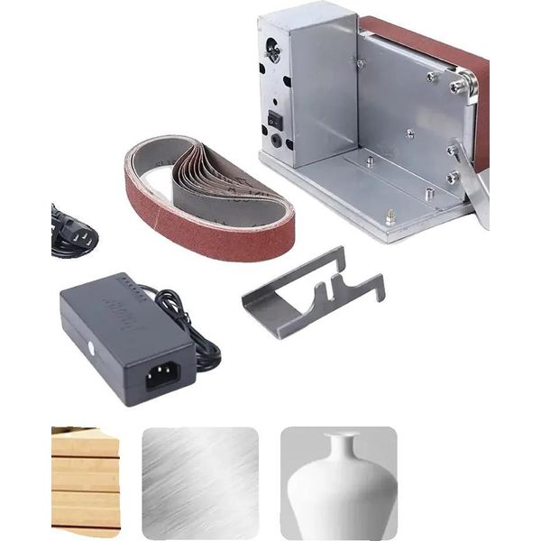 Levigatrice A Nastro, Materiale In Acciaio Pregiato, 200 W Di Potenza Assorbita, Gamma Di Velocità 4500-9000 Giri/Min, Design Compatto, Adatta Per Legno E Plastica-image