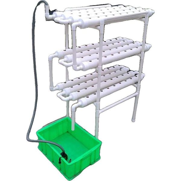 Set Per Coltivazione Idroponica, 3 Strati, 108 Postazioni Per Piante, Diametro Del Tubo 6,1 Cm, Diametro Del Foro 3 Cm, Materiale PVC-U-image