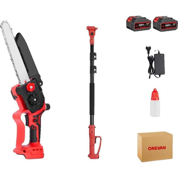 Motosega Elettrica, Motore Brushless, Lunghezza Regolabile, 2 Batterie Spina Ue-image