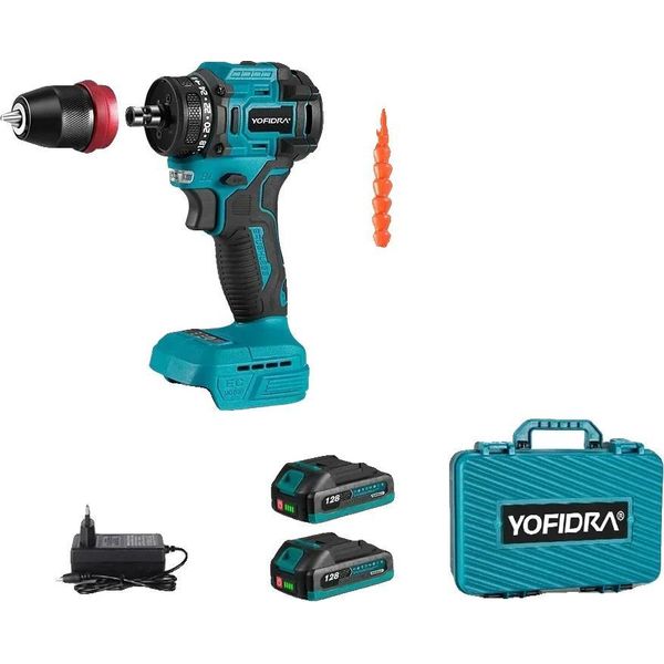 Avvitatore E Trapano A Batteria, Motore Brushless, Elettroutensile Multifunzione, 2 Batterie Tipo A-image