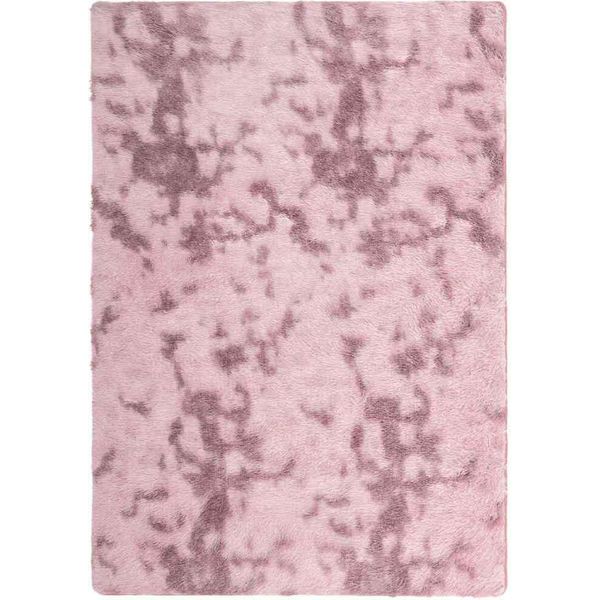 Vidaxl Tappeto Shaggy A Pelo Alto Navarra Rosa Antico 120X170 Cm Poliestere-image