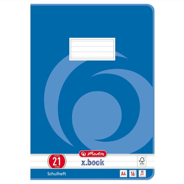 Quaderno Herlitz X.Book Din A4, Righello Misura 21, 16 Fogli Foderati-image