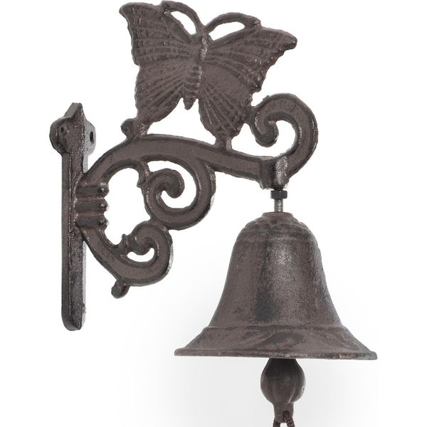 Moritz Campanello Porta Campana Farfalla Decorazione Insetto Campana Da Parete Decorazione Giardino Ghisa Rustico Antico Design Stile Campana Retrò-image