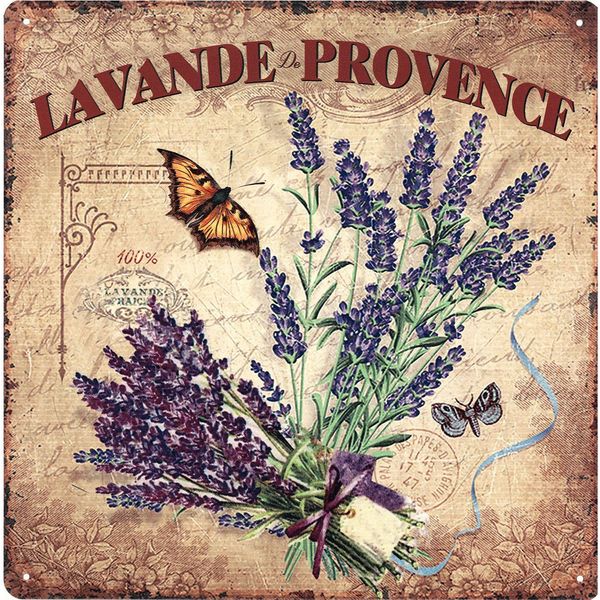 Moritz Cartello Decorativo In Latta Lavanda Lavande De Provence Cartello In Metallo Design Retrò Vintage Per Decorazione Decorazione Da Parete-image