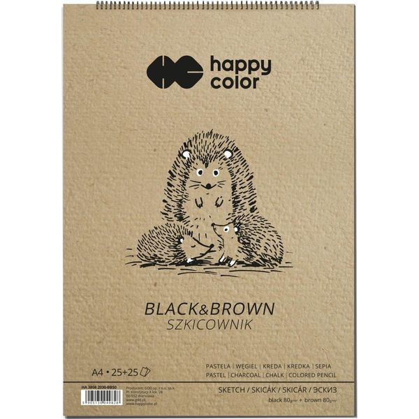 Quaderno A Spirale Happy Color Black & Brown A4 50 Fogli 80G-image