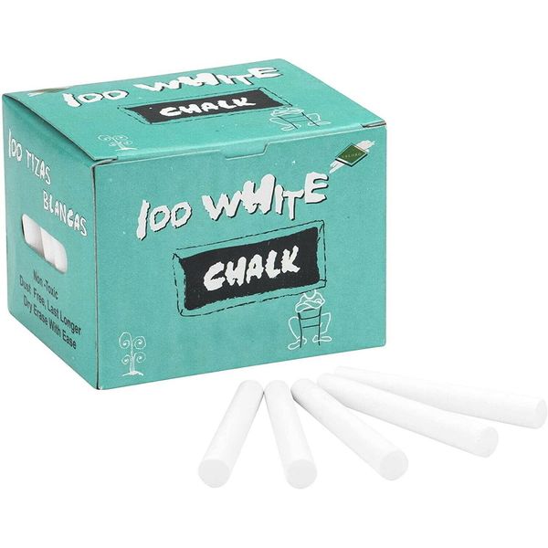 Kreidox Gesso Per Lavagna 100 Pezzi Gesso Per Scuola Gesso Per Lavagna Gesso Per Colorare Bianco-image
