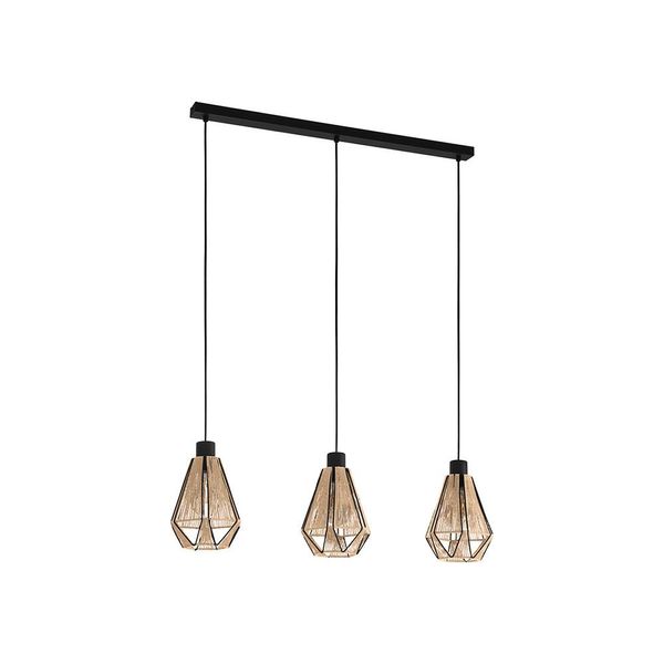 Adwickle Lampada A Sospensione Lampada A Sospensione Lampada A Sospensione - L87 X L14,5 X H110 Cm - Nero - 3X40W Escl. - IP20-image