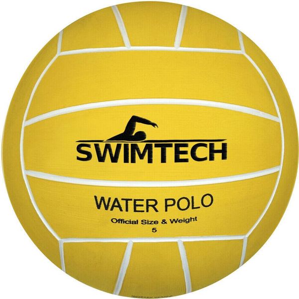 Swimtech - Pallone Da Pallanuoto - Gomma RD1036 (4) (Giallo/Nero)-image