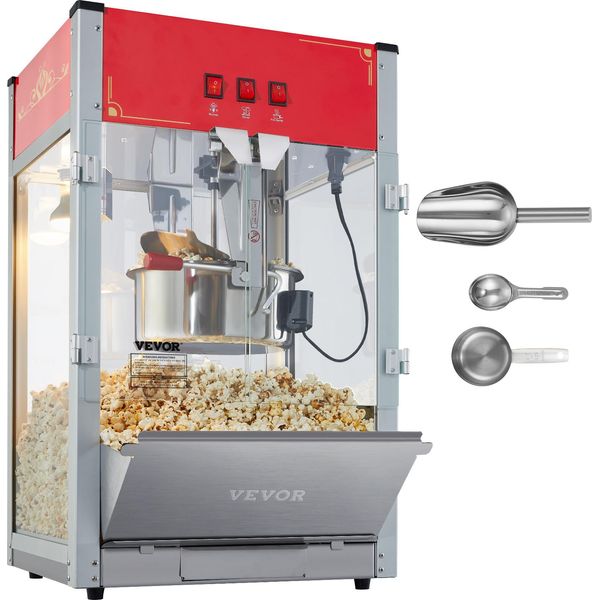 Vevor Macchina Per Popcorn Macchina Per Popcorn Macchina Per Popcorn 1440 W Macchina Per Popcorn, Bollitore Da 12 Oz Per 80 Tazze Per Carico, Macchina Per Popcorn Per Il Piano Di Lavoro-image