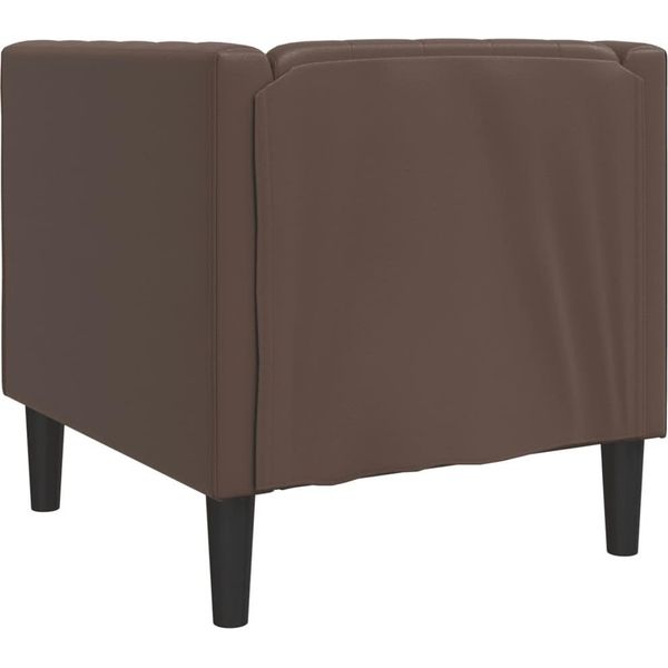 Syfax™ Poltrona Chesterfield Marrone In Pelle Finta-image