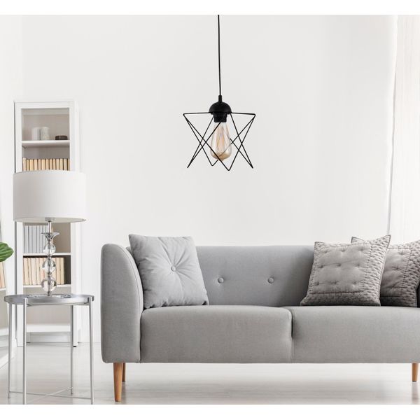 Opviq, 205- 205FLH, Nero, Lampadario, Lampadario A Prisma In Metallo-image