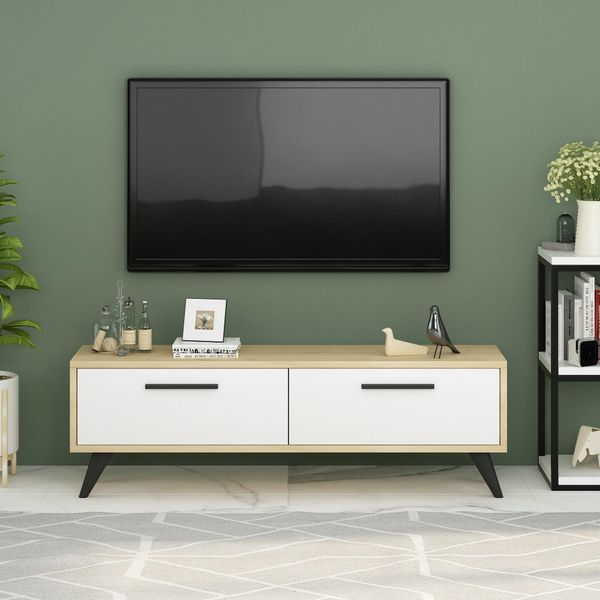 Skye Decor, Melisa - Sapphire, Bianco, Tavolo Tv, Sapphire, 100 % Melamine Coated Slipboard, 120 X 29,6 X 45 Cm-image