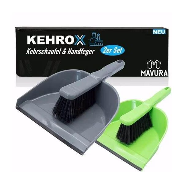 Kehrox Set Per Spazzare Paletta Spazzola A Mano Scopa A Mano Set Per Spazzare Set Per Spazzare A Mano Set Da 2-image