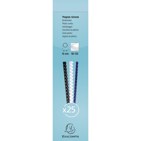 Exacompta Scatola 25 Spirali 16 Mm Pvc Per Rilegatura A4 Nero-image