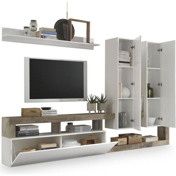 Mobile Tv Dkd Home Decor Bianco Metallo Alluminio Legno Mdf 277 X 75 X 173 Cm 277 X 35 X 173 Cm-image