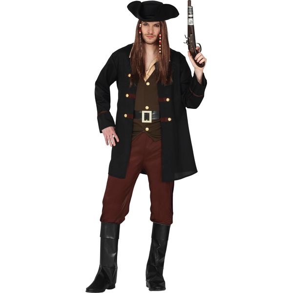 Costume Da Pirata Avventuriero Di Carnevale, Gilet Da Rapinatore, Taglia: 46 - 48 (S) Colore: Nero-image
