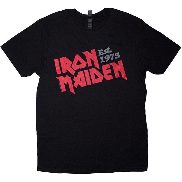 Iron Maiden - Maglietta Logo "Est. 1975"" Per Uomo/Donna Unisex RO13845 (L) (Nero)"-image