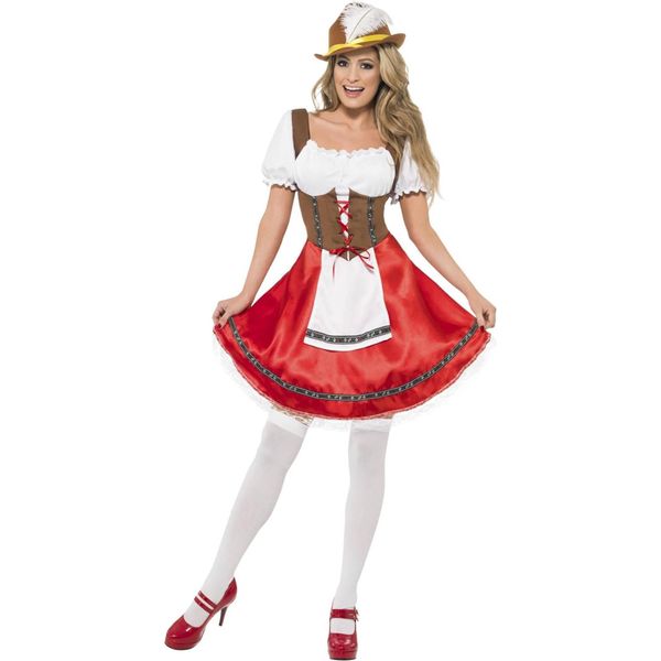 Smiffys - Costume Da "Strega Bavarese"" - Donna SM2102 (Xl) (Bianco/Rosso)"-image