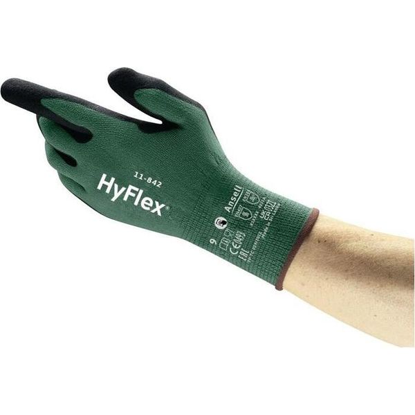 Guanti Hyflex 11-842 Taglia 10 Nero/Verde En Iso 21420,EN 388, EN407 Dpi Categoria Iii-image