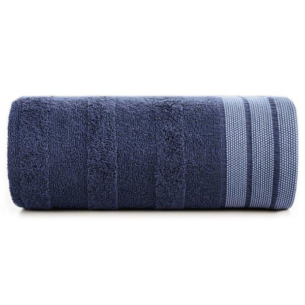 Asciugamano Pati 70X140 Blu Scuro A Righe In Spugna 500G/M2 Eurofirany-image