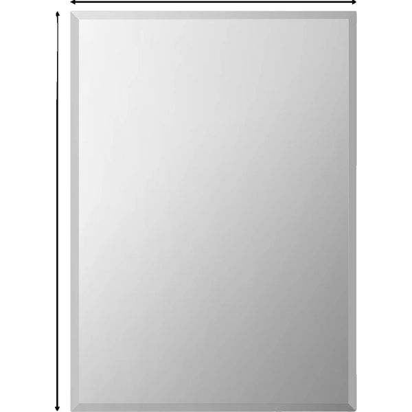 Specchio Da Bagno, Design Senza Cornice, Installazione A Parete, Rettangolare 60X80Cm-image