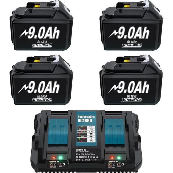 Batteria Di Ricambio, Capacità 9000Mah, Compatibile Con Diversi Modelli, 4 9000Mah 1 Dual-image