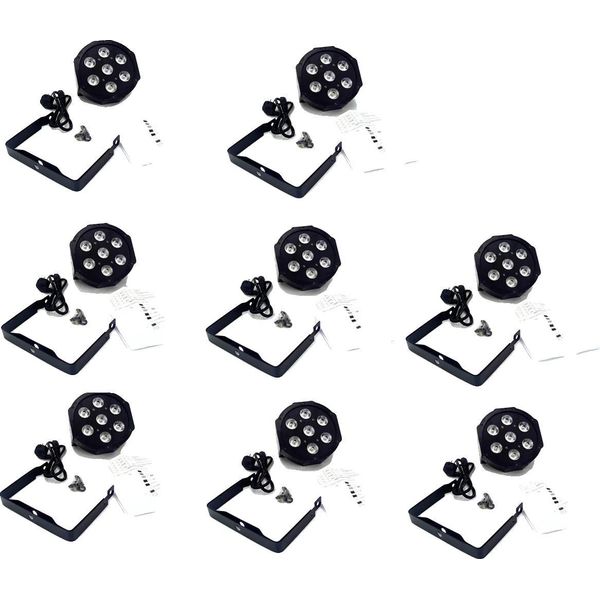 Luce Wash Led, Rgbwauv, Controllo Dmx, 7X18W 8Pcs, Spina Ue-image