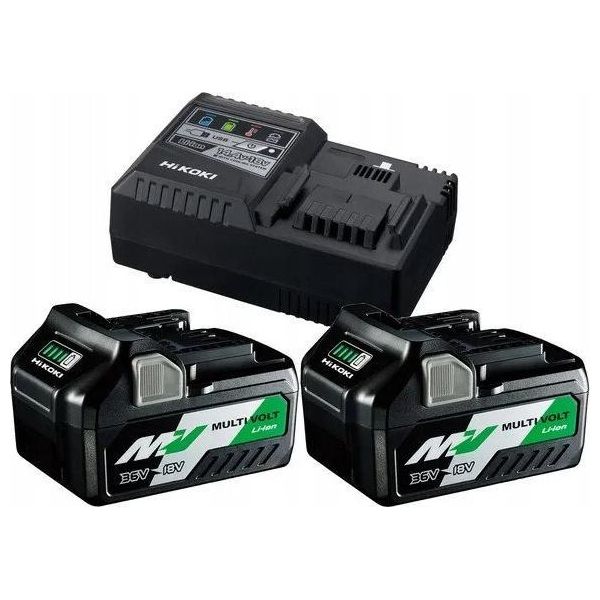 Hikoki Hitachi Booster Pack 2X BSL1850MA 18,0 Volt 5,0 Ah + Caricatore UC18YKSL3-image
