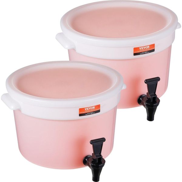 Distributore Di Bevande, Distributore Di Bevande Da 11 L Per Feste, Distributore Di Succhi Di Frutta In Plastica Con Rubinetto E Coperchio, Distributore Di Tè Freddo E Limonata, Per Ristoranti, Hotel, Feste, Confezione Da 2 Pezzi-image